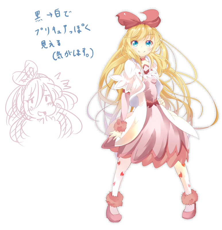 aida_mana, alternate_color, bat_print, blonde_hair, blue_eyes, bow, choker, cropped_jacket