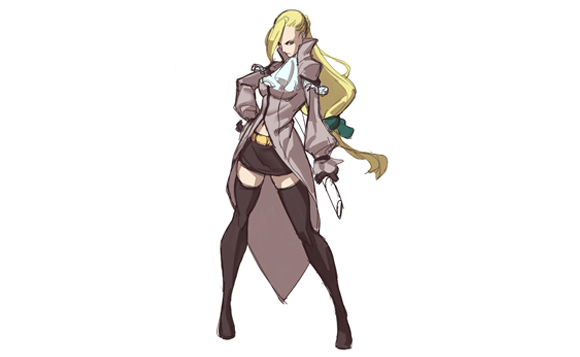 1girl, aja_salisbury, black_gloves, blonde_hair, boots, coat, concept_art, cravat