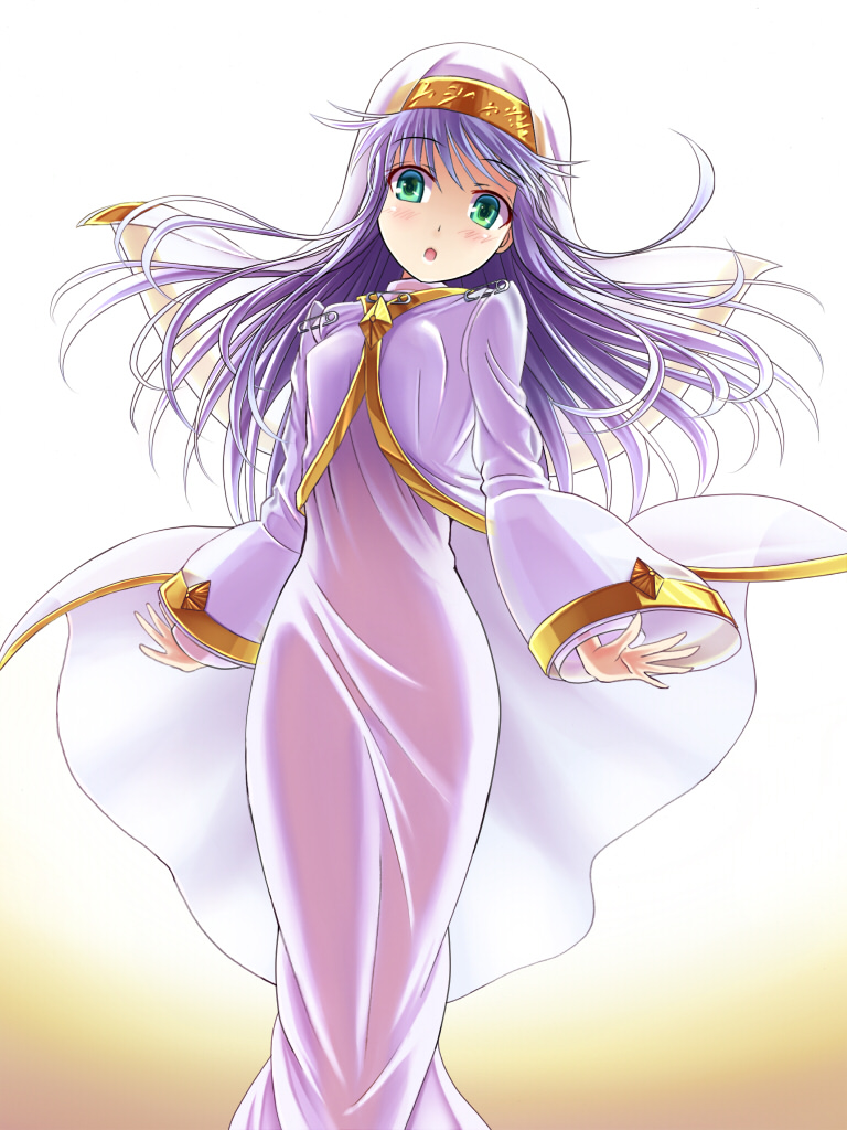 1girl, blue_hair, green_eyes, habit, index, koromia, long_hair, nun