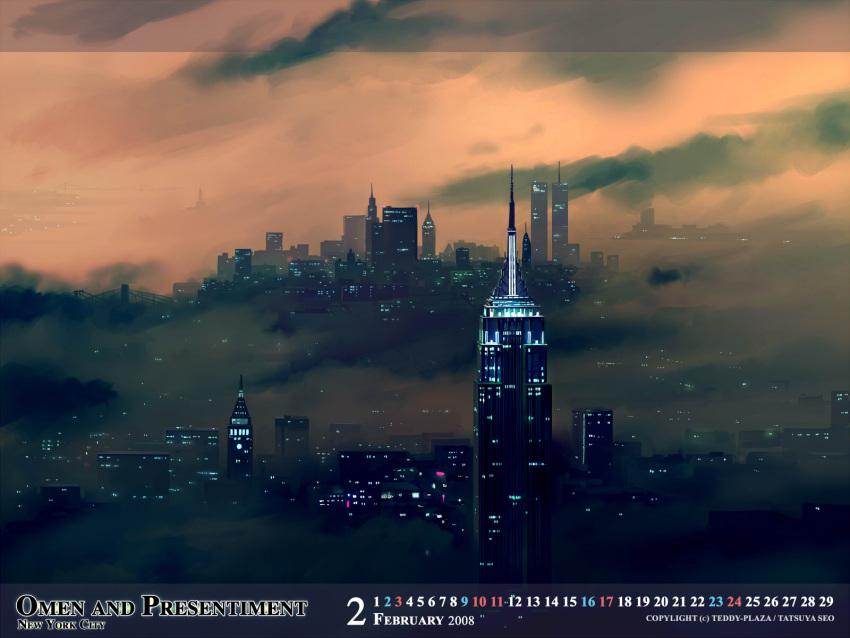 2008, calendar, cityscape, engrish, february, highres, new_york, original