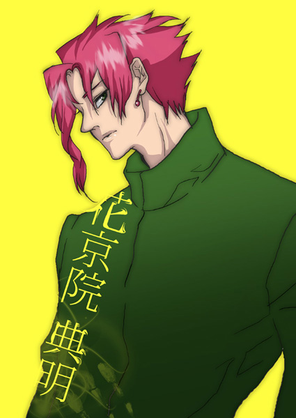 1boy, dasumidara, earrings, gakuran, jewelry, jojo_no_kimyou_na_bouken, kakyouin_noriaki, pink_hair