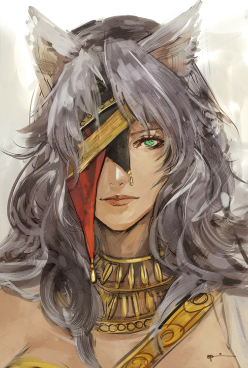 eyepatch, fire_emblem, fire_emblem:_akatsuki_no_megami, fire_emblem_radiant_dawn, green_eyes, lips, long_hair, nailah