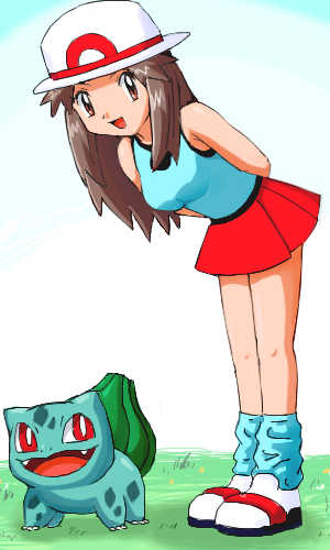 blue_(pokemon), bulbasaur, leaf_(pokemon), nintendo, pokemon, soara