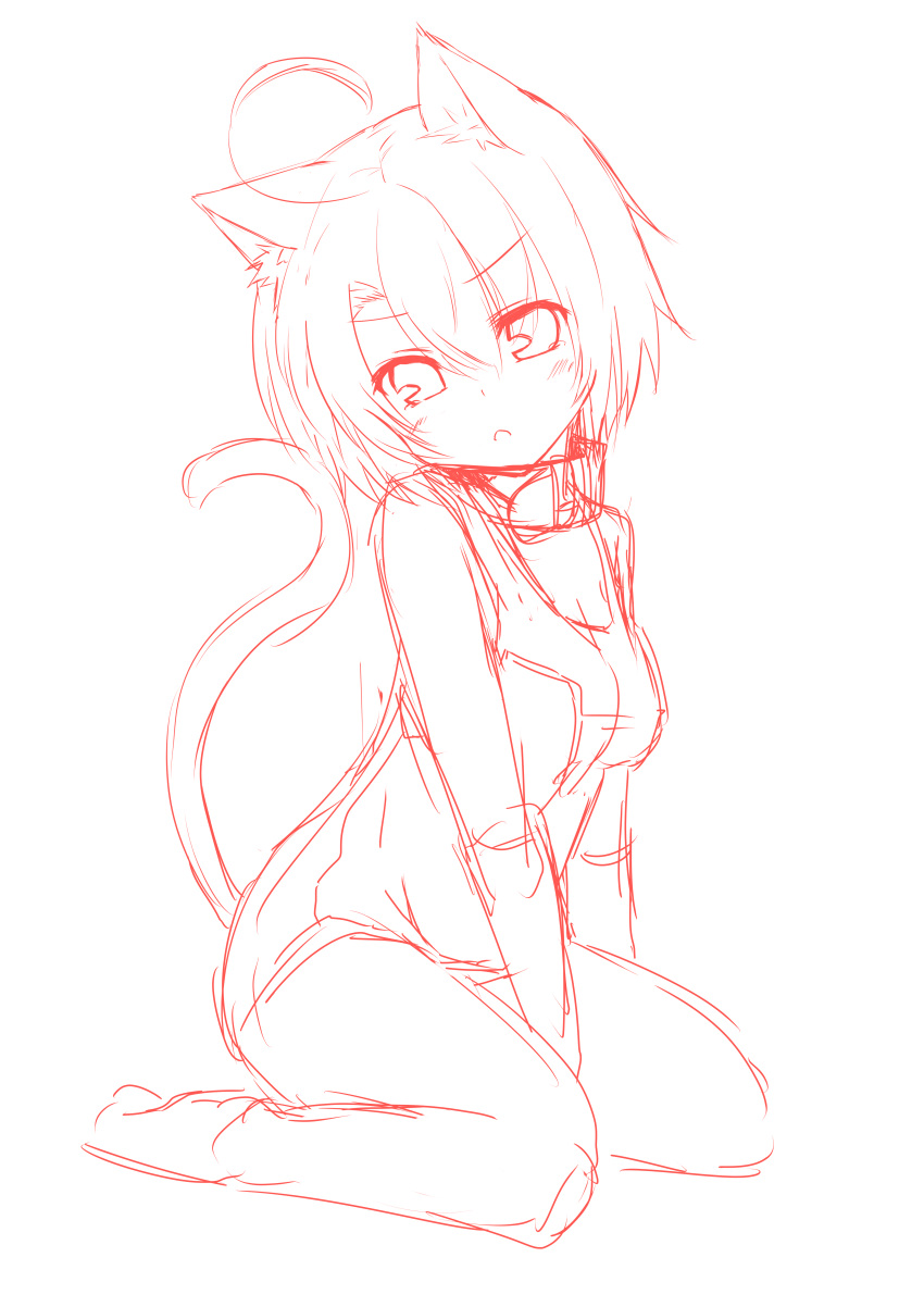 1girl, absurdres, animal_ears, breasts, cat_ears, cat_tail, dodome-iro_mayonnaise, highres