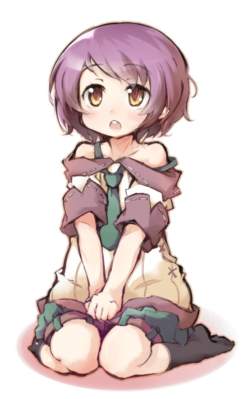1boy, androgynous, arman_no_shuku, bare_shoulders, black_legwear, blush, highres, no_shoes