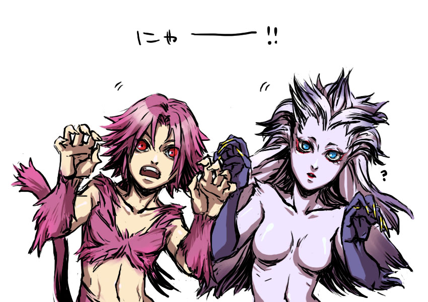 ?, aka_gan_k, bare_shoulders, blue_eyes, breasts, claws, dissidia_final_fantasy, female
