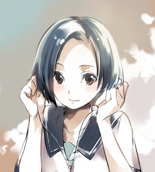black_hair, brown_eyes, kobayakawa_rinko, kurikinton, love_plus, school_uniform, serafuku, short_hair, solo