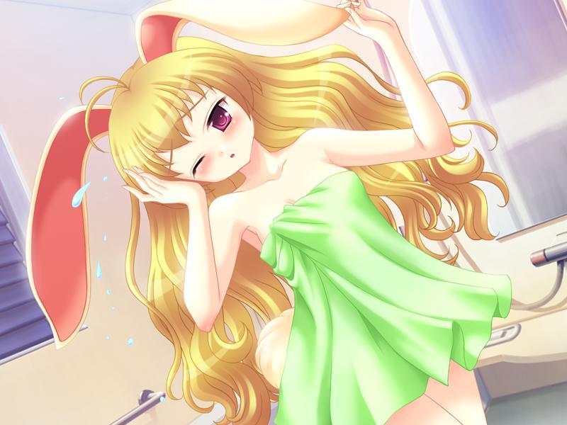 animal_ears, berry, blush, rabbit_ears, bunny_tail, game_cg, long_hair, peropero_sasete