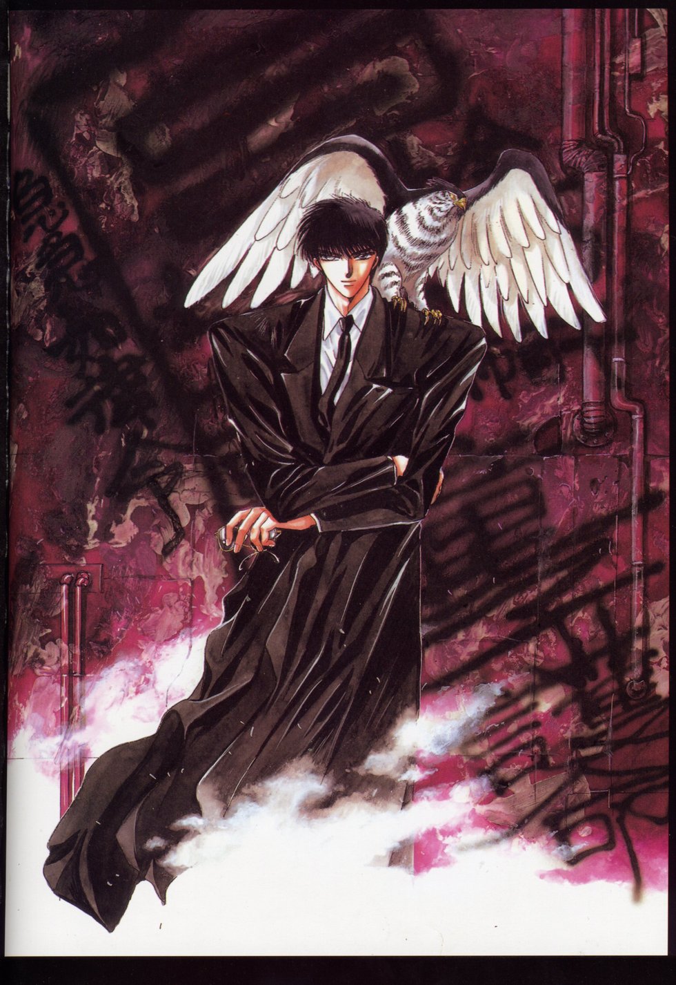 clamp, falcon, formal, glasses, necktie, sakurazukamori_seishirou, x_(manga)