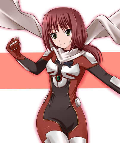 armor, bodysuit, cardfight!!_vanguard, cosplay, dimension_police, masked_police_grander, redhead, scarf
