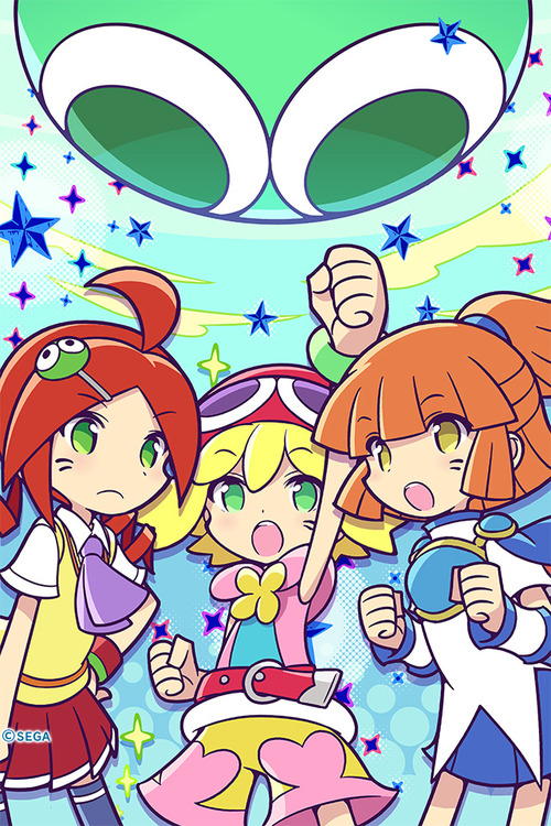 3girls, :o, ahoge, amitie, amitie_(puyopuyo), andou_ringo, arle_nadja, arm_up