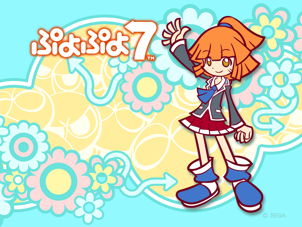 1girl, arle_nadja, arm_up, blazer, blue_background, brown_eyes, brown_hair, clenched_hand