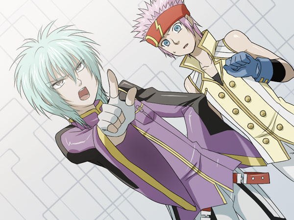 2boys, ace_grit, anime_coloring, bad_id, bad_pixiv_id, bakugan, bakugan_new_vestroia, bandana