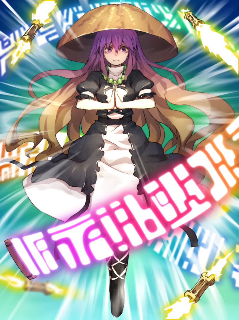1girl, ajirogasa, benitama, breasts, brown_hair, dress, gradient_hair, hat