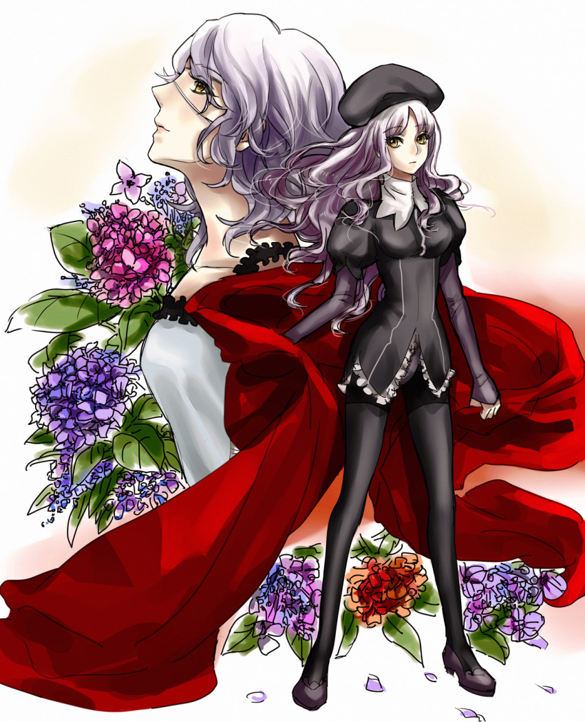 2girls, caren_hortensia, claudia_hortensia, eyepatch, fate/hollow_ataraxia, fate/zero, fate_(series), flower