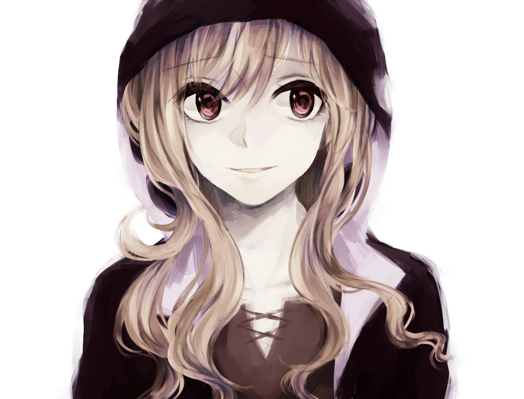 1girl, brown_hair, genderswap, hoodie, kagerou_project, kano_(kagerou_project), long_hair, solo, violet_eyes, wowishi