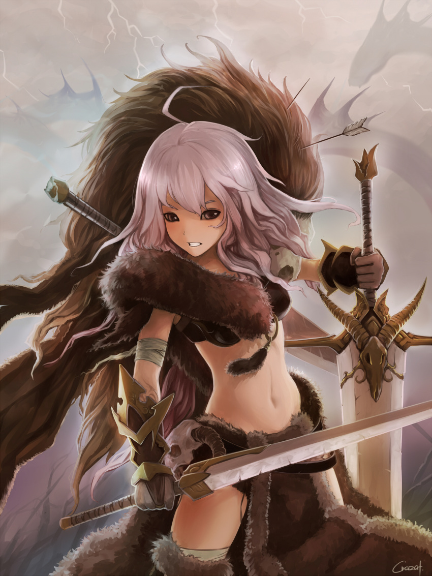 1girl, absurdres, brown_eyes, crazat, gauntlets, genderswap, greek_mythology, hercules