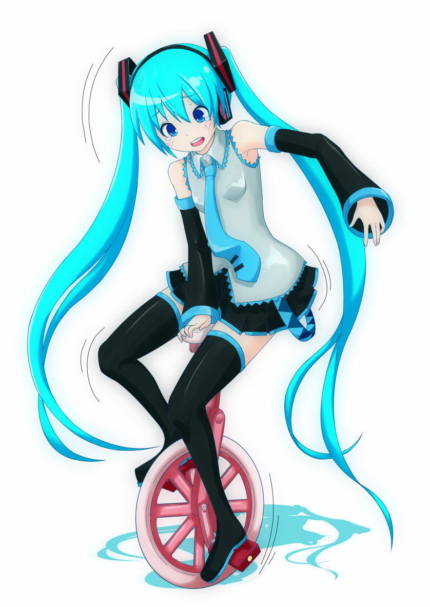1girl, aqua_hair, blue_eyes, boots, detached_sleeves, hatsune_miku, headphones, long_hair