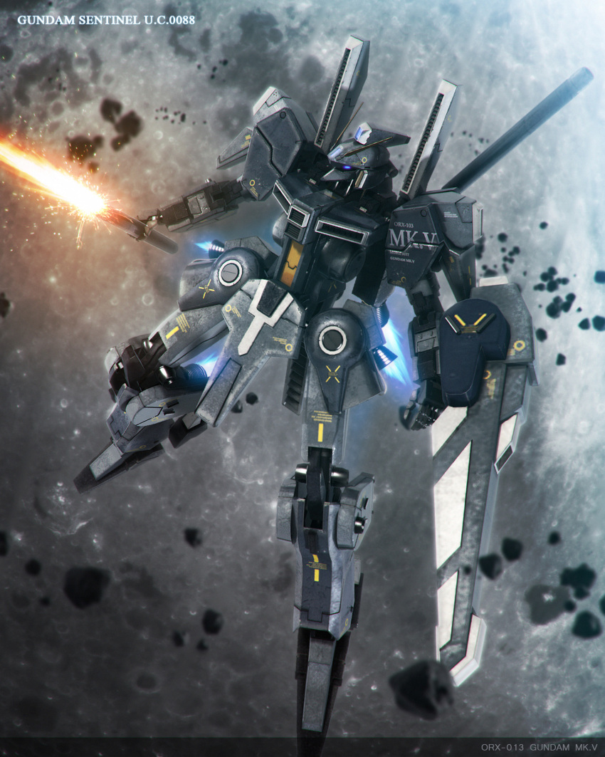 energy_sword, glowing, glowing_eyes, gundam, gundam_mk_v, gundam_sentinel, henry1025, highres