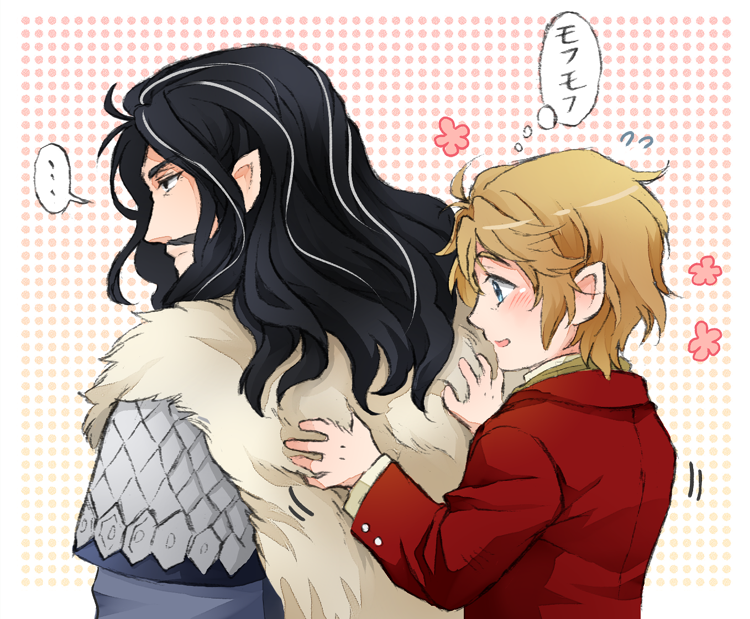 bilbo_baggins, black_hair, blush, long_hair, shinzui_(fantasysky7), short_hair, solo, the_hobbit