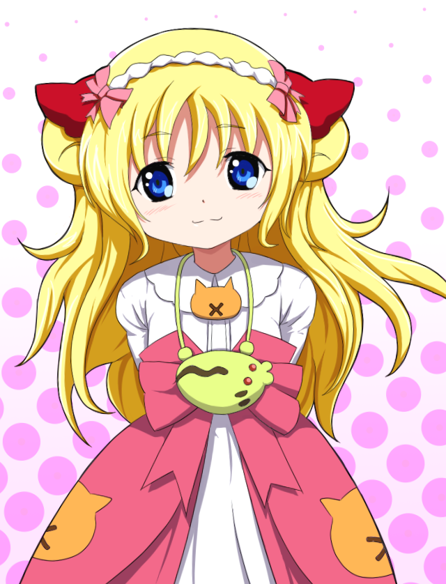 bad_id, blonde_hair, blue_eyes, bow, di-air, dia_(kiddy_girl-and), genetic_beast, hair_bow, kiddy_girl-and, kiddy_grade, long_hair, mitukitakezou, tama_(kiddy_girl-and)