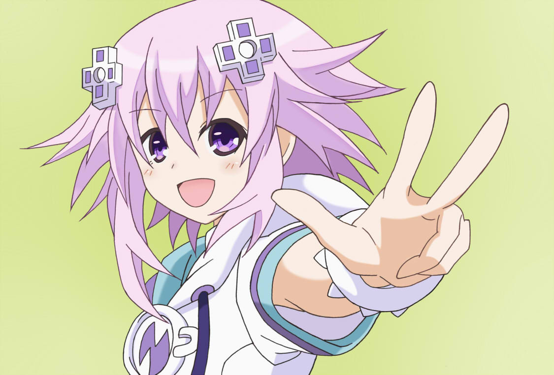 1girl, choujigen_game_neptune, hair_ornament, k_(nura-rikuo), kami_jigen_game_neptune_v, neptune_(choujigen_game_neptune), open_mouth, purple_hair