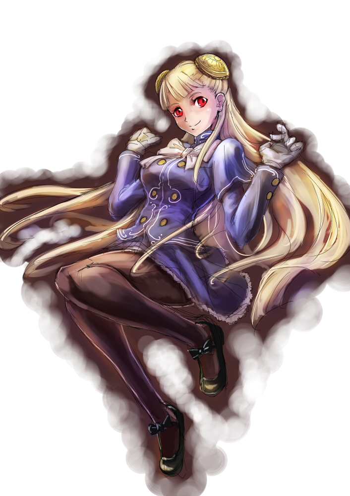 1girl, blonde_hair, bow, capcom, capcom_fighting_jam, dress, gloves, hairpods