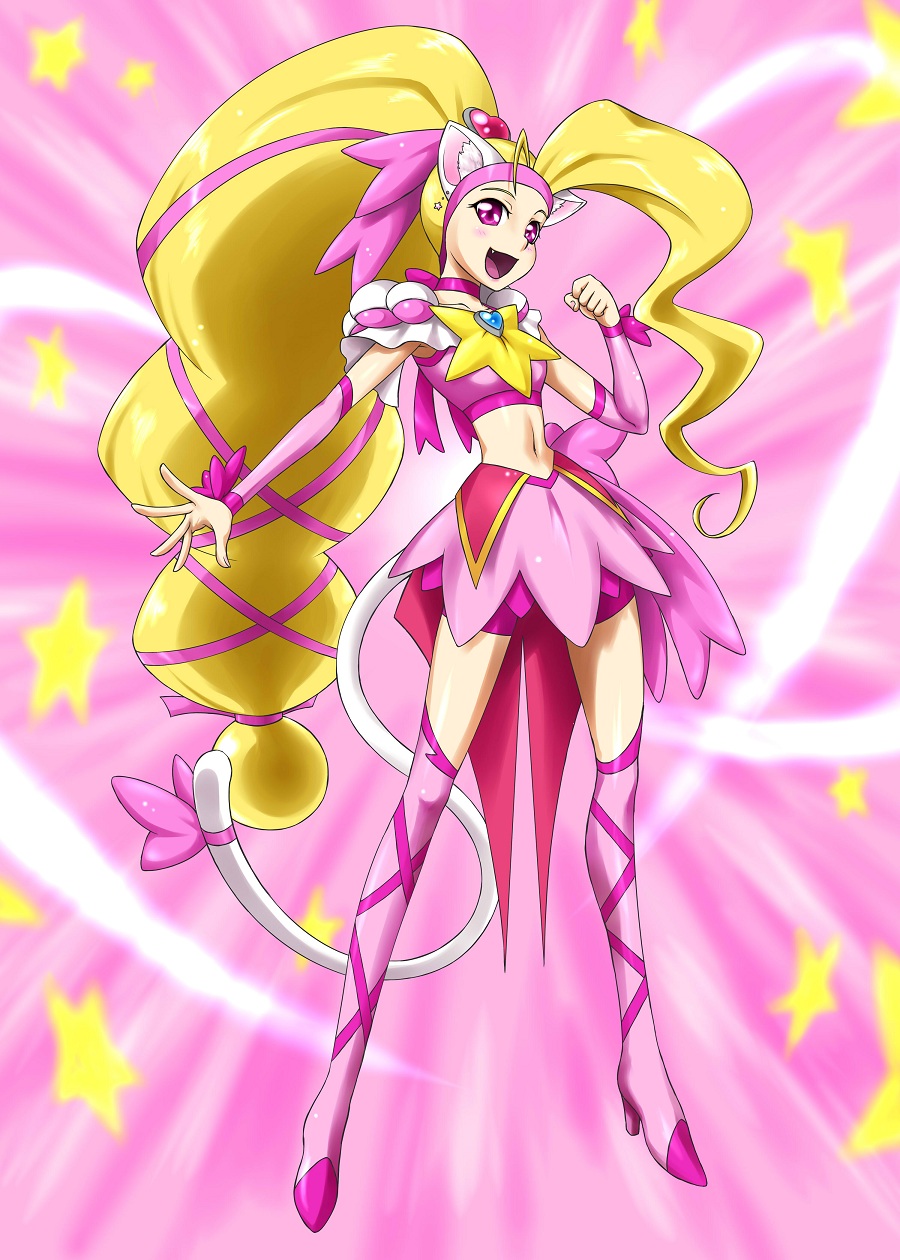 blonde_hair, felicia, highres, matatabi_(karukan222), precure