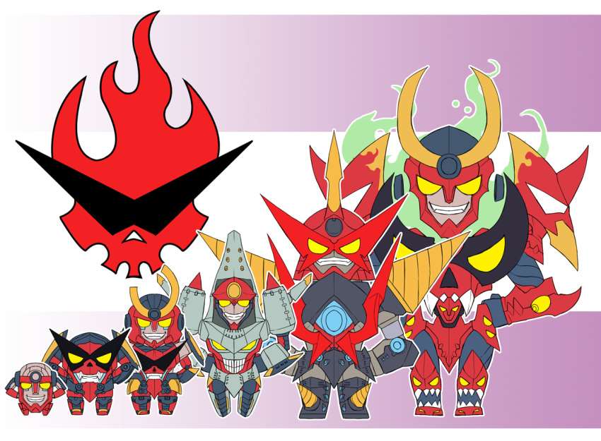 arc_gurren-lagann, chibi, chouginga_gurren_lagann, grin, gurren, kengko_(artist), lagann, logo