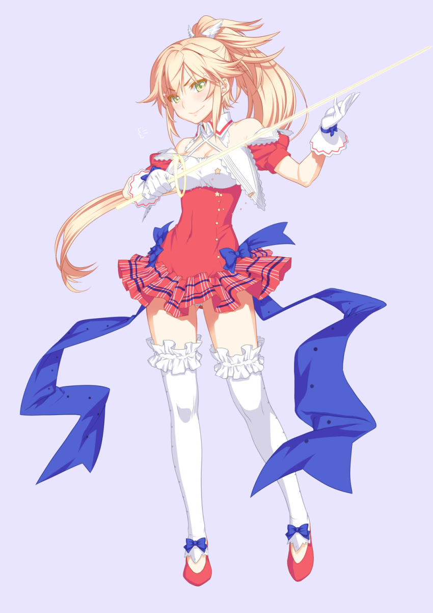 blonde_hair, fantasista_doll, highres, ponytail, sasara_(fantasista_doll), sword, unpokotan, weapon