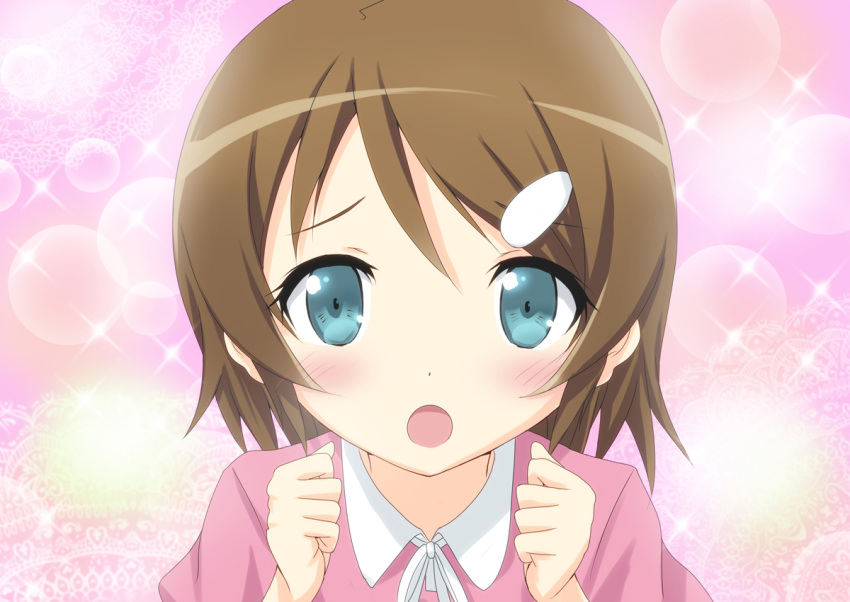 1girl, blue_eyes, brown_hair, kilias, kousaka_kirino, ore_no_imouto_ga_konna_ni_kawaii_wake_ga_nai, short_hair, young