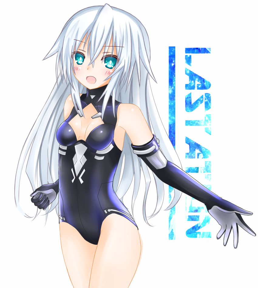 1girl, aqua_eyes, black_heart, choujigen_game_neptune, elbow_gloves, gloves, highres, langley1000