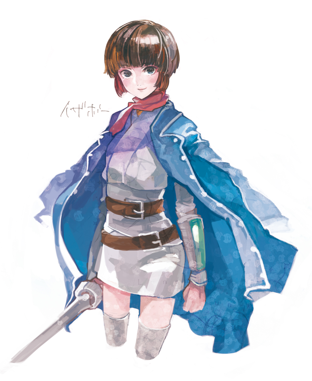 1girl, brown_hair, coat, highres, isabeau_(shin_megami_tensei), looking_at_viewer, shin_megami_tensei, shin_megami_tensei_iv
