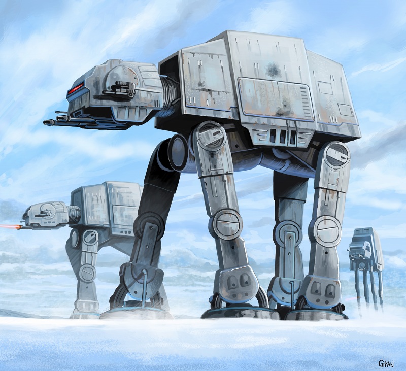 army, at-at, cannon, clouds, door, energy_gun, fleet, galactic_empire