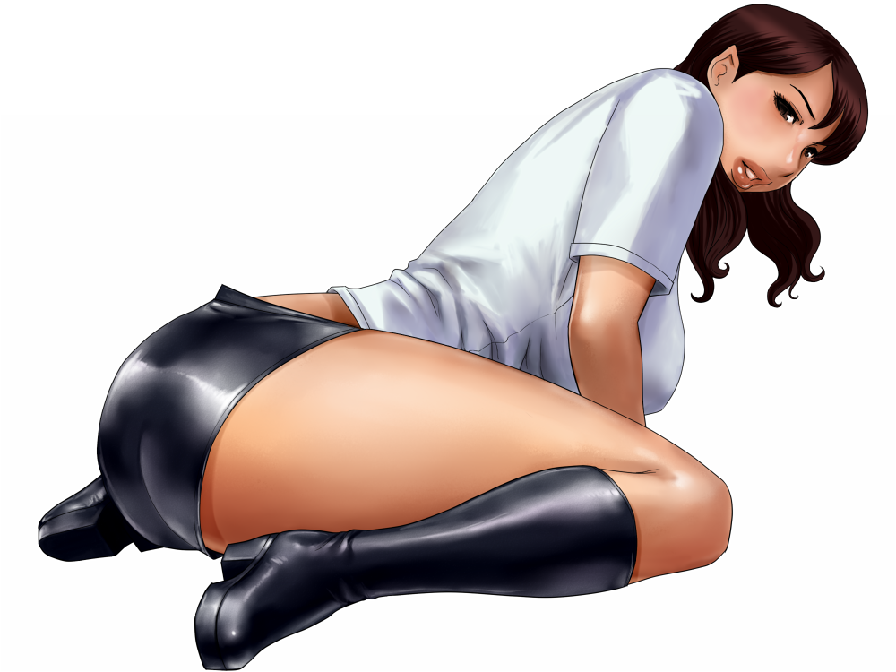 bad_id, boots, brown_eyes, brown_hair, lips, long_hair, matoyama, original