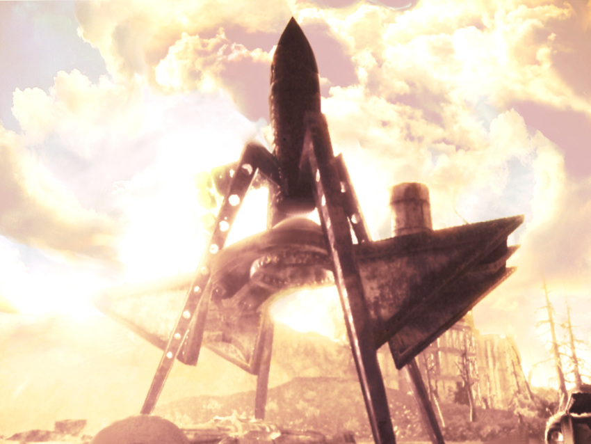 clouds, damaged, day, desolate, factory, fallout, fallout_3, highres