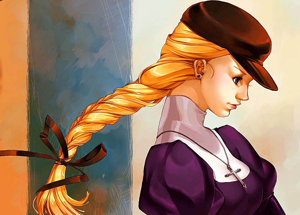 blonde_hair, braid, cross, jana_schirmer, jewelry, long_hair, necklace, priest