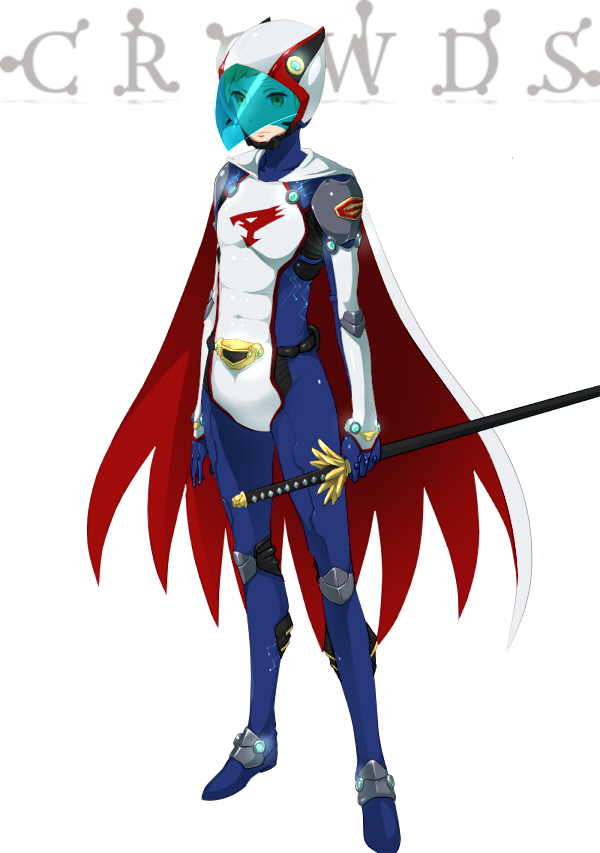 1boy, cape, gatchaman, gatchaman_crowds, helmet, katana, ken_the_eagle, ken_the_eagle_(cosplay)