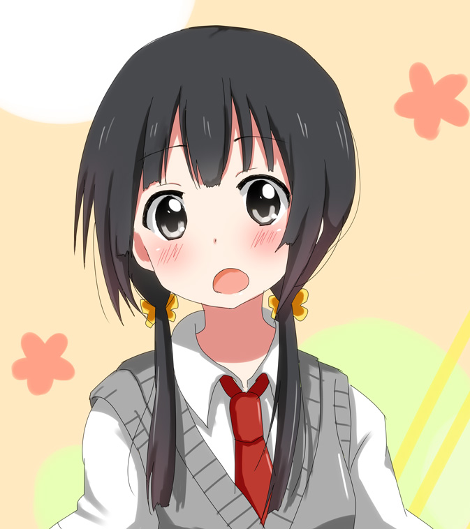 1girl, aiura, aoba_mina, black_eyes, black_hair, blush, long_hair, low_twintails