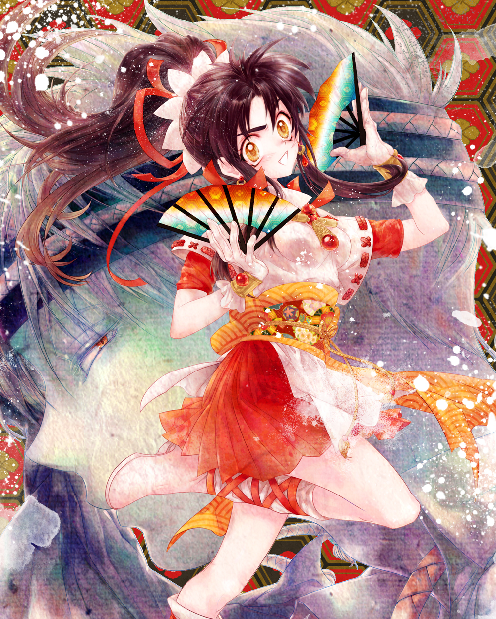 1boy, 1girl, black_hair, boots, character_request, cosplay, cross, cross-laced_footwear