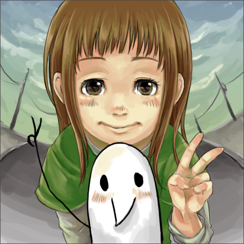 1girl, brown_eyes, brown_hair, casual, child, lowres, onodera_punpun, oyasumi_punpun