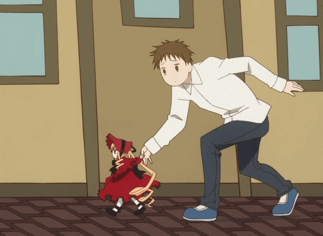 ._., adult, animated, animated_gif, blonde_hair, bonnet, bow, brown_hair