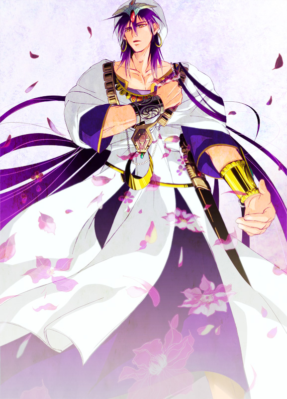 1boy, bracelet, earrings, hat, jewelry, long_hair, magi_the_labyrinth_of_magic, necklace