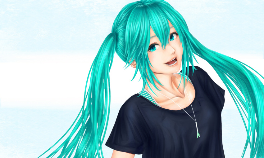 1girl, aqua_eyes, aqua_hair, hatsune_miku, long_hair, nakacha, smile, solo, twintails, vocaloid