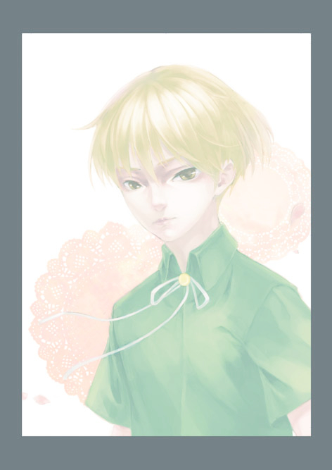 1boy, border, doily, fruits_basket, male, mimzy, pale_color, shirt
