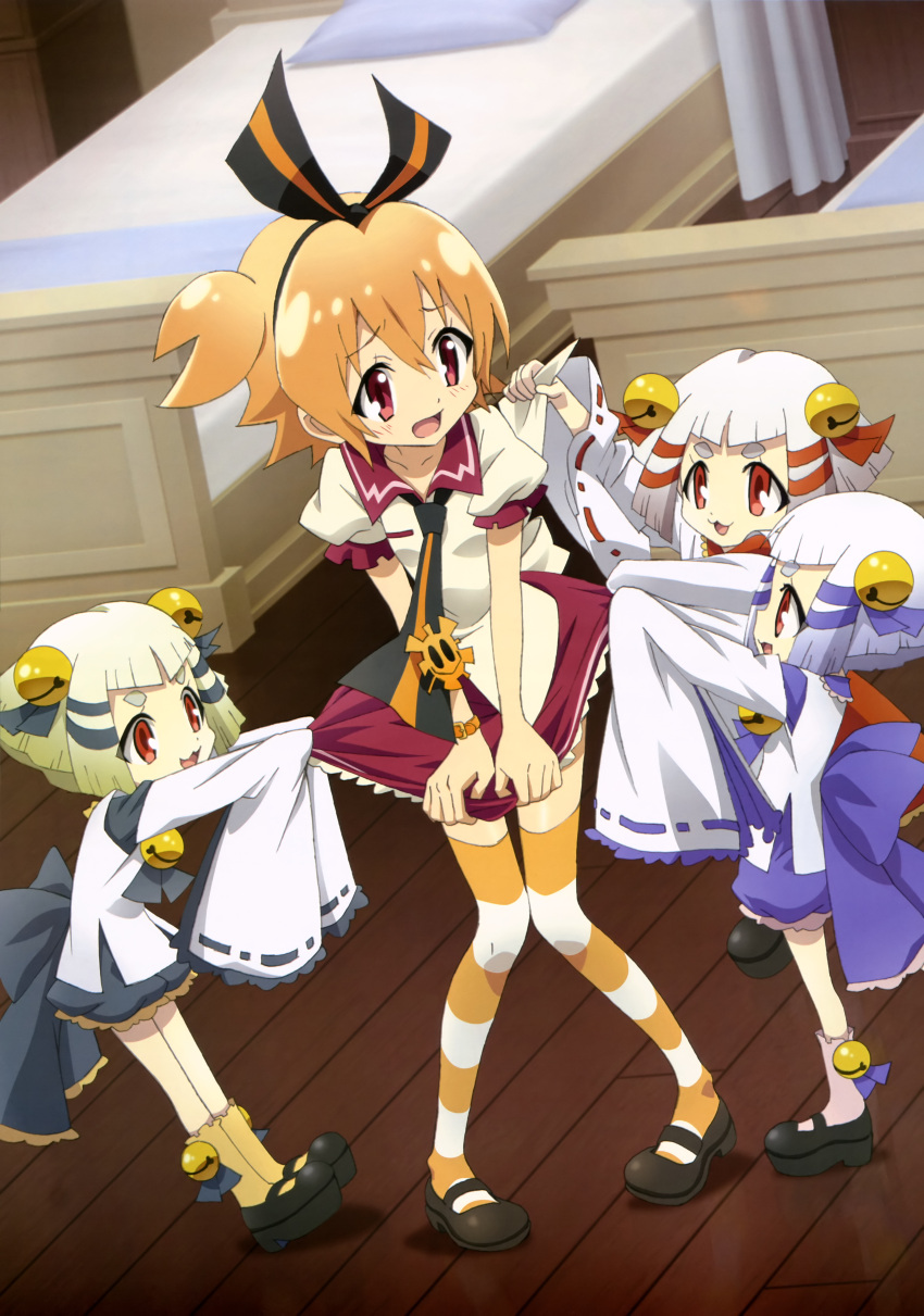 4girls, absurdres, bow, genei_wo_kakeru_taiyou, hair_bow, highres, legs, multiple_girls