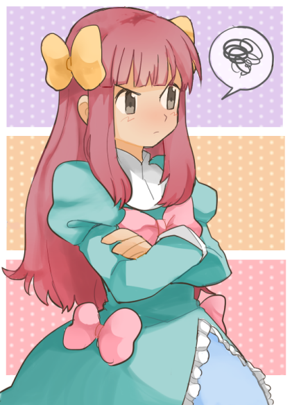 1boy, blush, bow, crossdressinging, dress, frills, hair_bow, hair_ornament