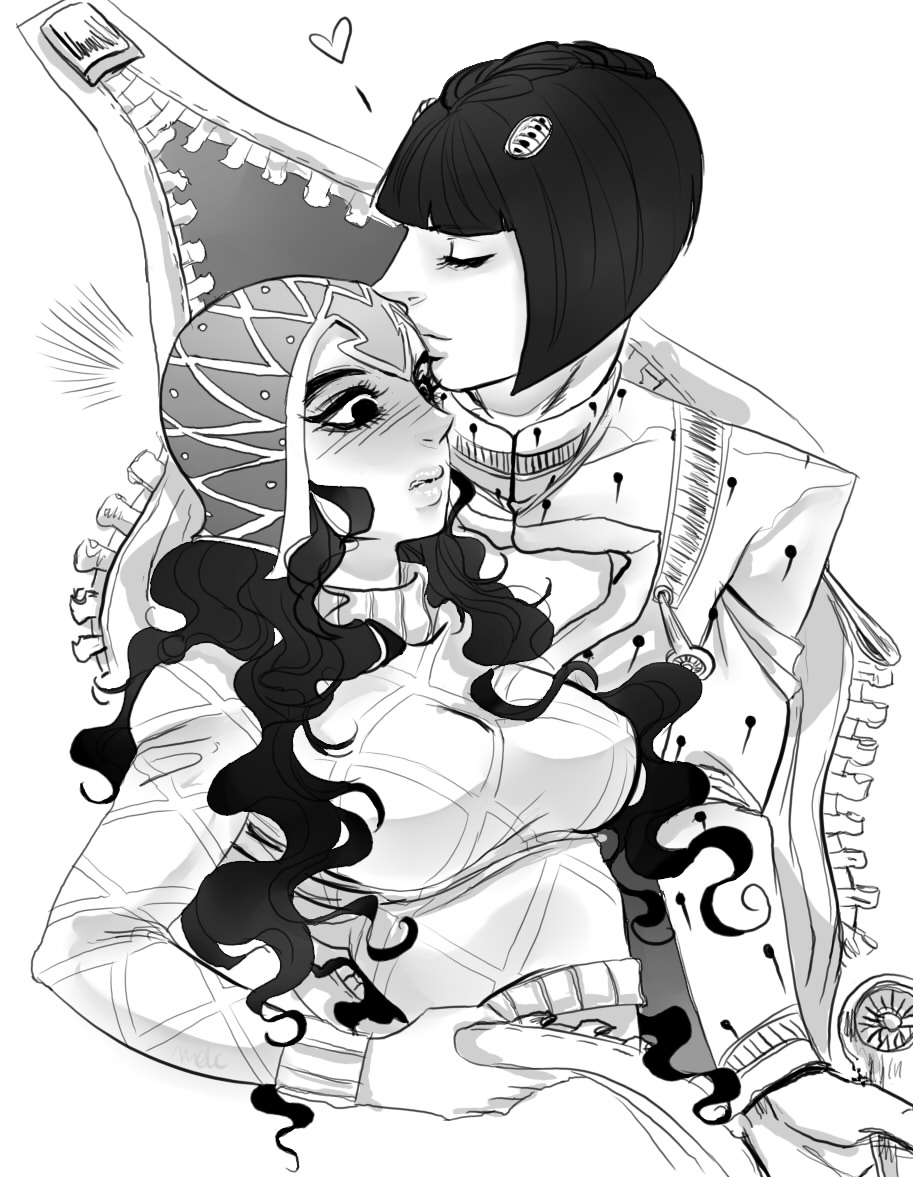 bob_cut, breasts, bruno_bucciarati, genderswap, guido_mista, hat, hetero, jojo_no_kimyou_na_bouken