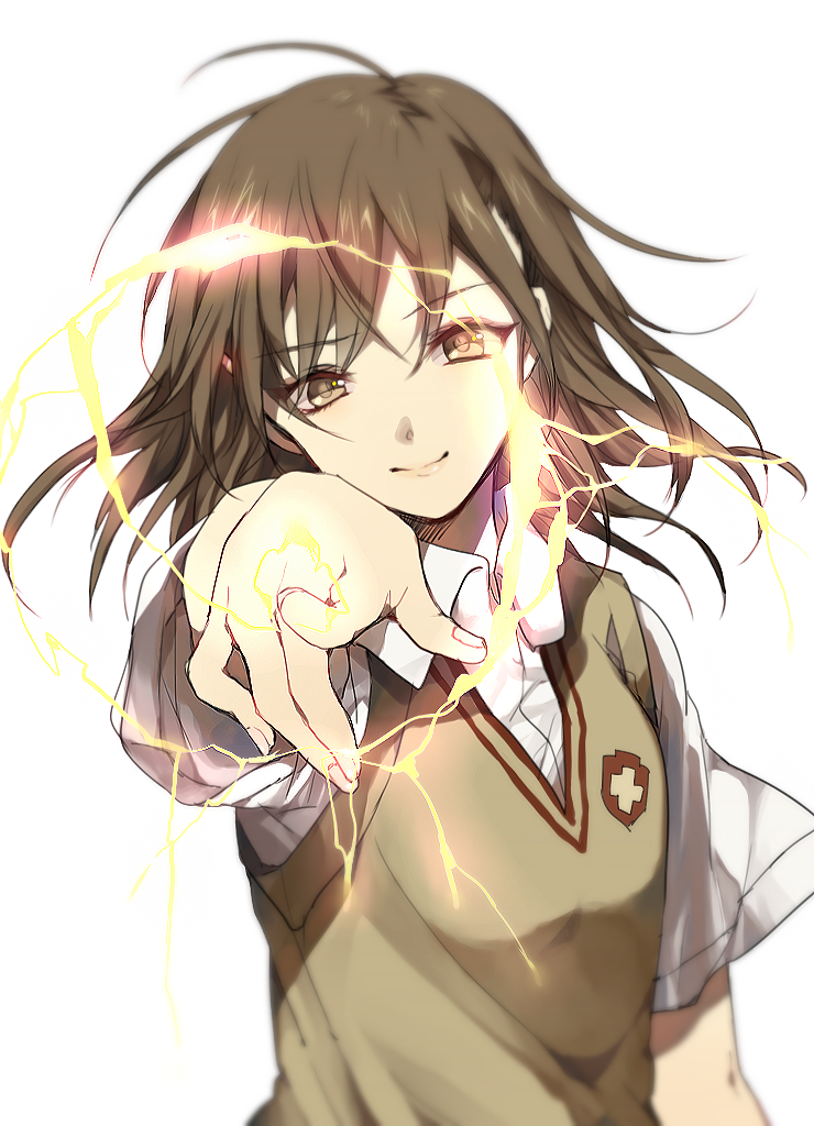 brown_eyes, brown_hair, electricity, koko_(kotobutyann), misaka_mikoto, school_uniform, to_aru_kagaku_no_railgun, to_aru_majutsu_no_index