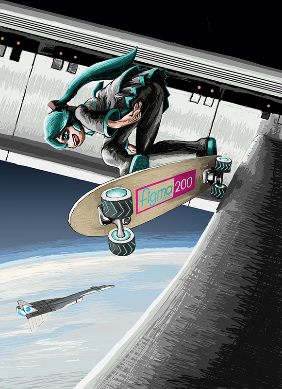 2001_a_space_odyssey, airplane, earth, figma, hatsune_miku, pan_american_world_airways, rxjx, skateboard